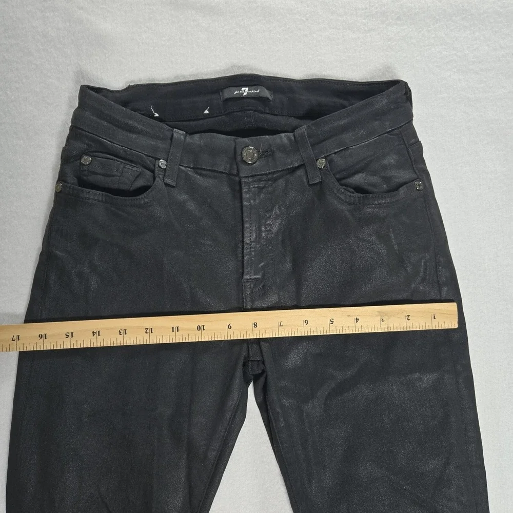 7 For‎ All Mankind Faux Pants Black Size 27 Womens Skinny Ankle Stretch Mid Rise